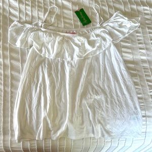 Lilly Pulitzer Tamiami Off The Shoulder Knit Ruffle Top - XL